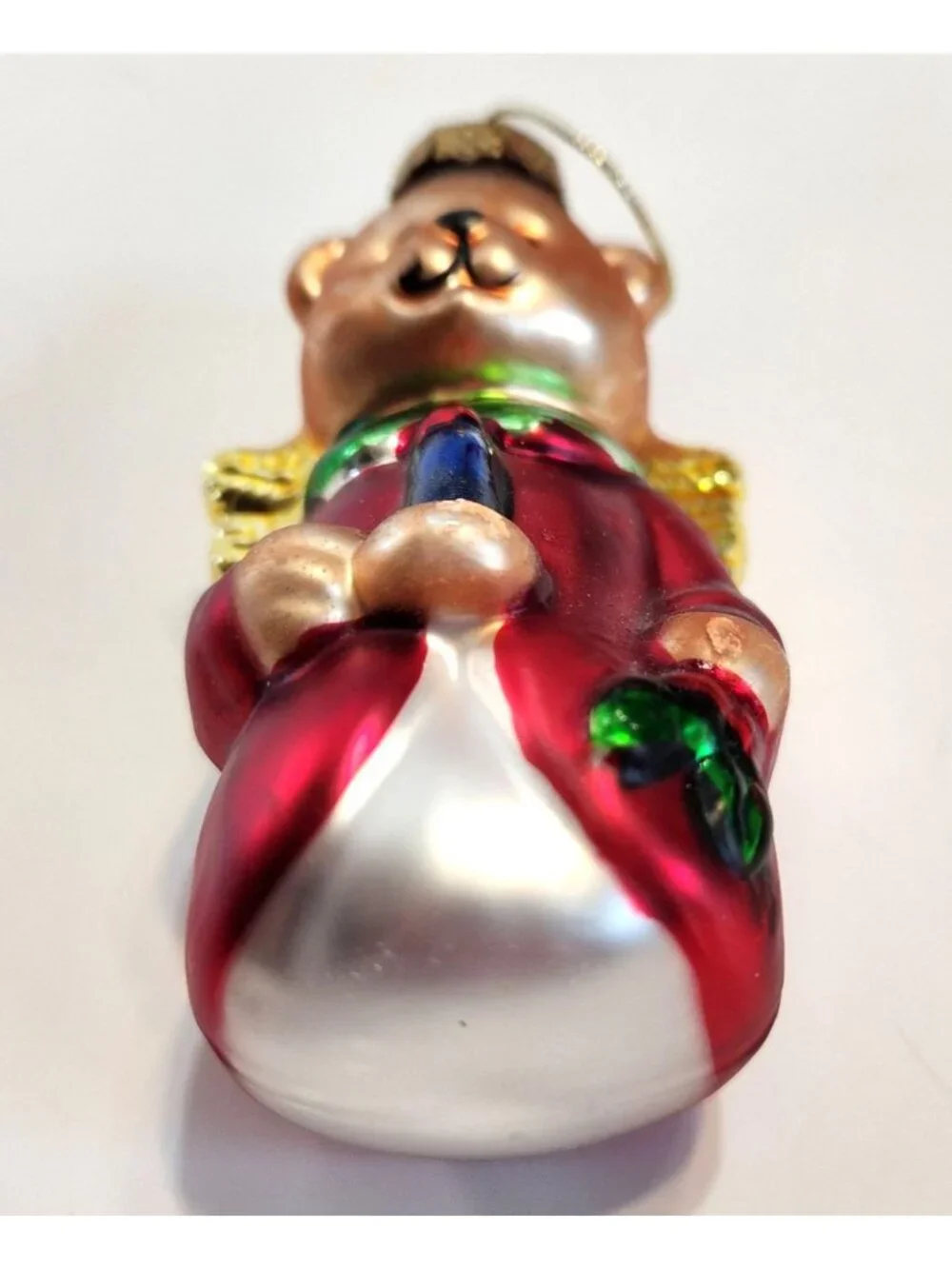 Blown Glass Angel Bear with Wings Christmas Tree Ornament With Box